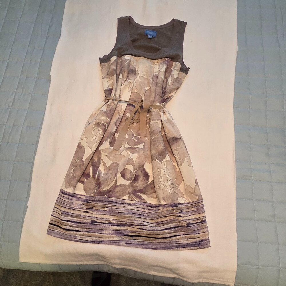 Simply Vera Wang Sleeveless Dress Sz S Pockets Siver Thread Woven In Design
